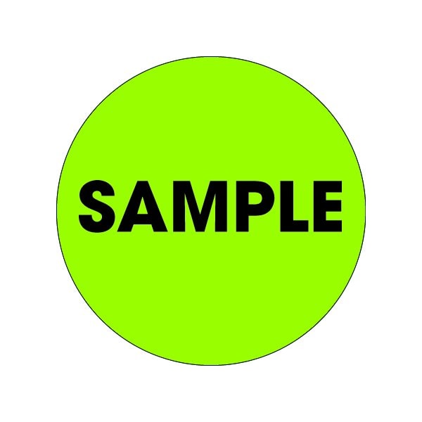 Bsc Preferred 2'' Circle - ''Sample'' Fluorescent Green Labels BUY00019844 - main
